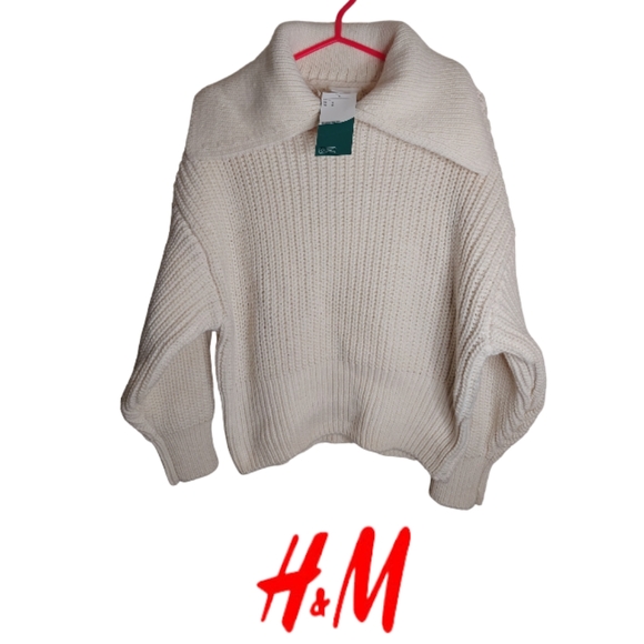 NWT H&M Ivory Cozy Chunky Knit Sweater - Picture 1 of 10